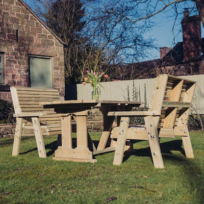 Churnet Valley Ergo 4 Seat Table Set 2 Benches - Churnet Valley