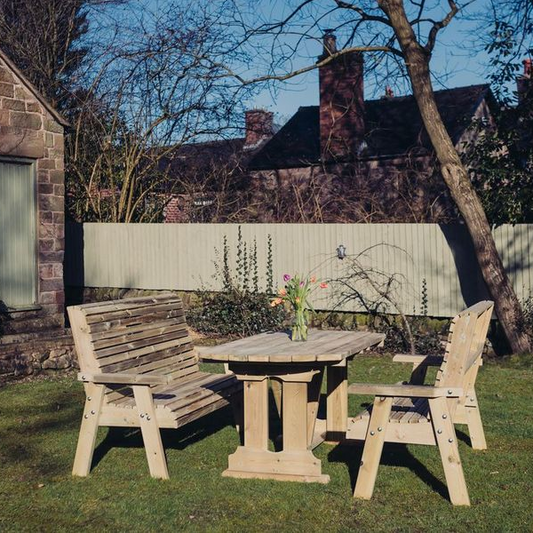 Churnet Valley Ergo 4 Seat Table Set 2 Benches - Churnet Valley