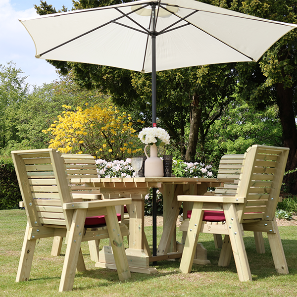 Churnet Valley Ergo 4 Seat Table Set 4 Chairs - Churnet Valley