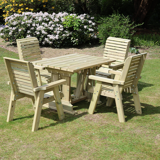 Churnet Valley Ergo 4 Seat Table Set 4 Chairs - Churnet Valley