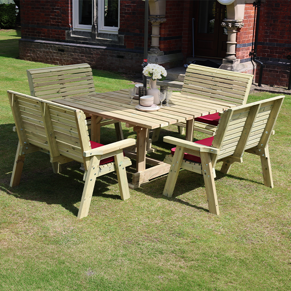 Churnet Valley Ergo 8 Seater Square Set 4 Benches - Churnet Valley