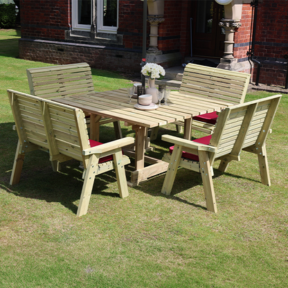 Churnet Valley Ergo 8 Seater Square Set 4 Benches - Churnet Valley
