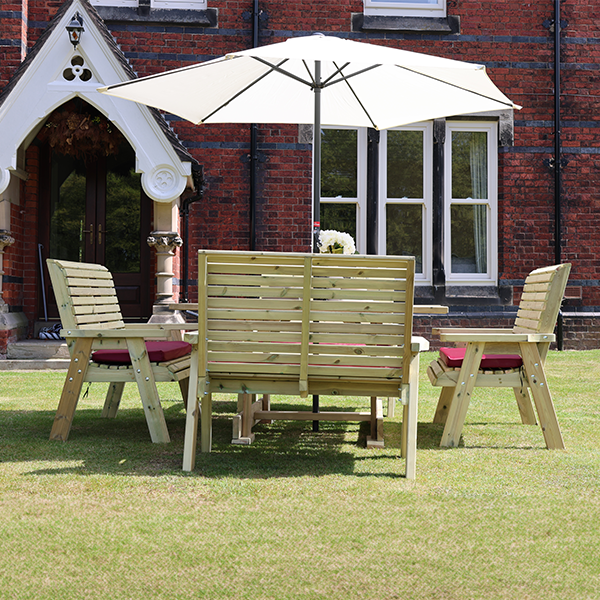 Churnet Valley Ergo 8 Seater Square Set 4 Benches - Churnet Valley