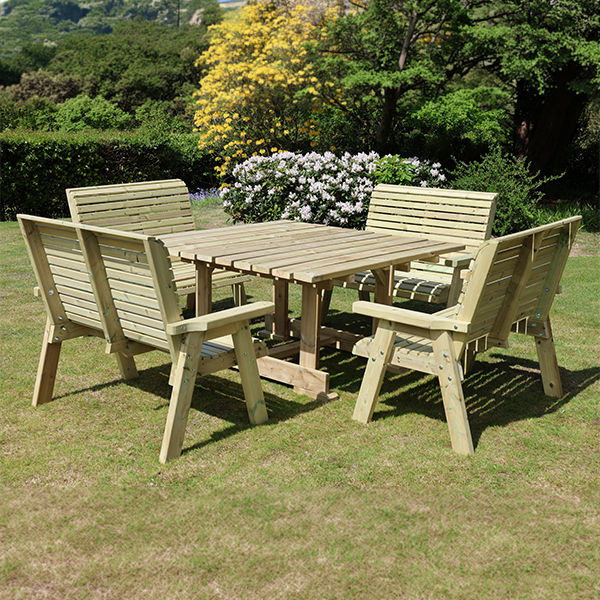 Churnet Valley Ergo 8 Seater Square Set 4 Benches - Churnet Valley