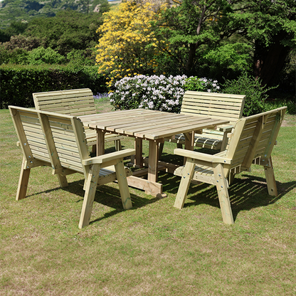 Churnet Valley Ergo 8 Seater Square Set 4 Benches - Churnet Valley