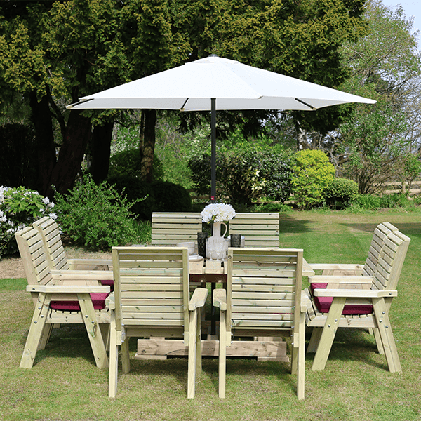 Churnet Valley Ergo 8 Seater Square Set 8 Chairs - Churnet Valley