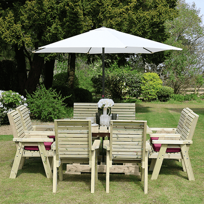 Churnet Valley Ergo 8 Seater Square Set 8 Chairs - Churnet Valley