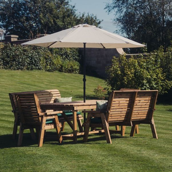 Churnet Valley Seat 10 Set 2 x 2 Seat Benches and 2 x 3 Seat Benches 179.5cm Table - Churnet Valley