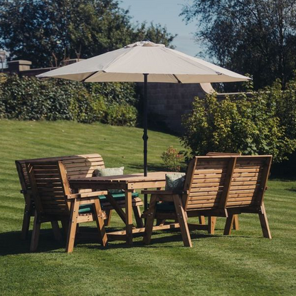 Churnet Valley Seat 10 Set 2 x 2 Seat Benches and 2 x 3 Seat Benches 179.5cm Table - Churnet Valley