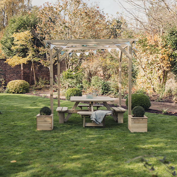 Churnet Valley Westwood Square 8 Seat Picnic Table - Churnet Valley