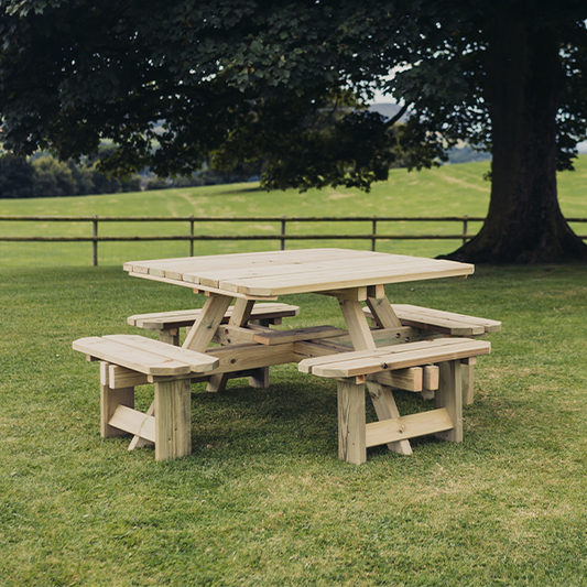 Churnet Valley Westwood Square 8 Seat Picnic Table - Churnet Valley
