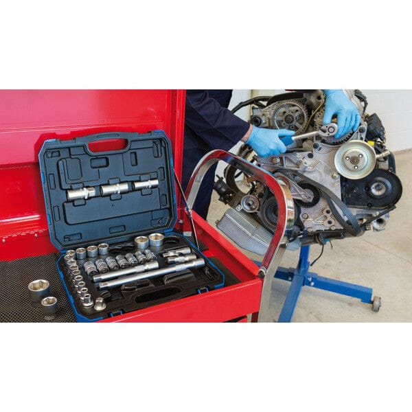 Draper Combined MM/AF Socket Set - 1/2" Square Drive - (33 Pieces) - Draper