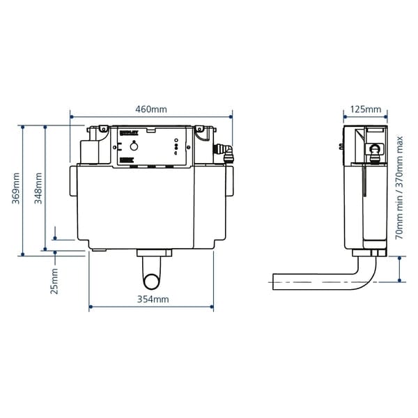 Concealed Cistern with Side Inlet - Aqua Bathrooms