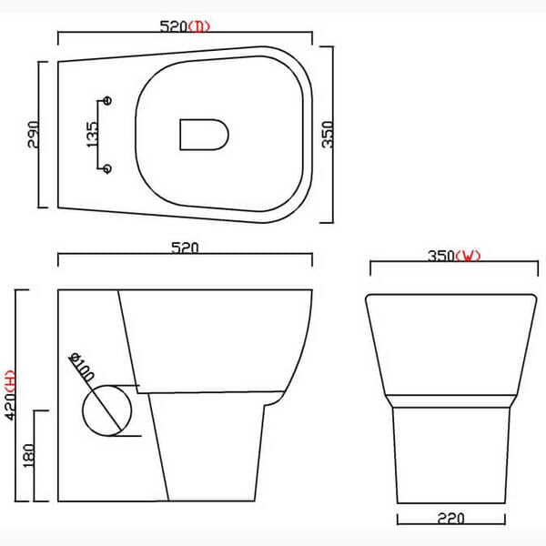 Cubix Back to Wall Toilet (suitable for concealed cisterns) - Aqua Bathrooms