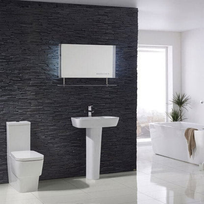 Cubix 600mm Basin - 1 Tap Hole with Chrome Overflow - Aqua Bathrooms