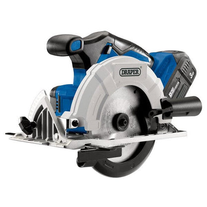 D20 20V Brushless Circular Saw with 1 x 3Ah Battery and Fast Charger - Draper
