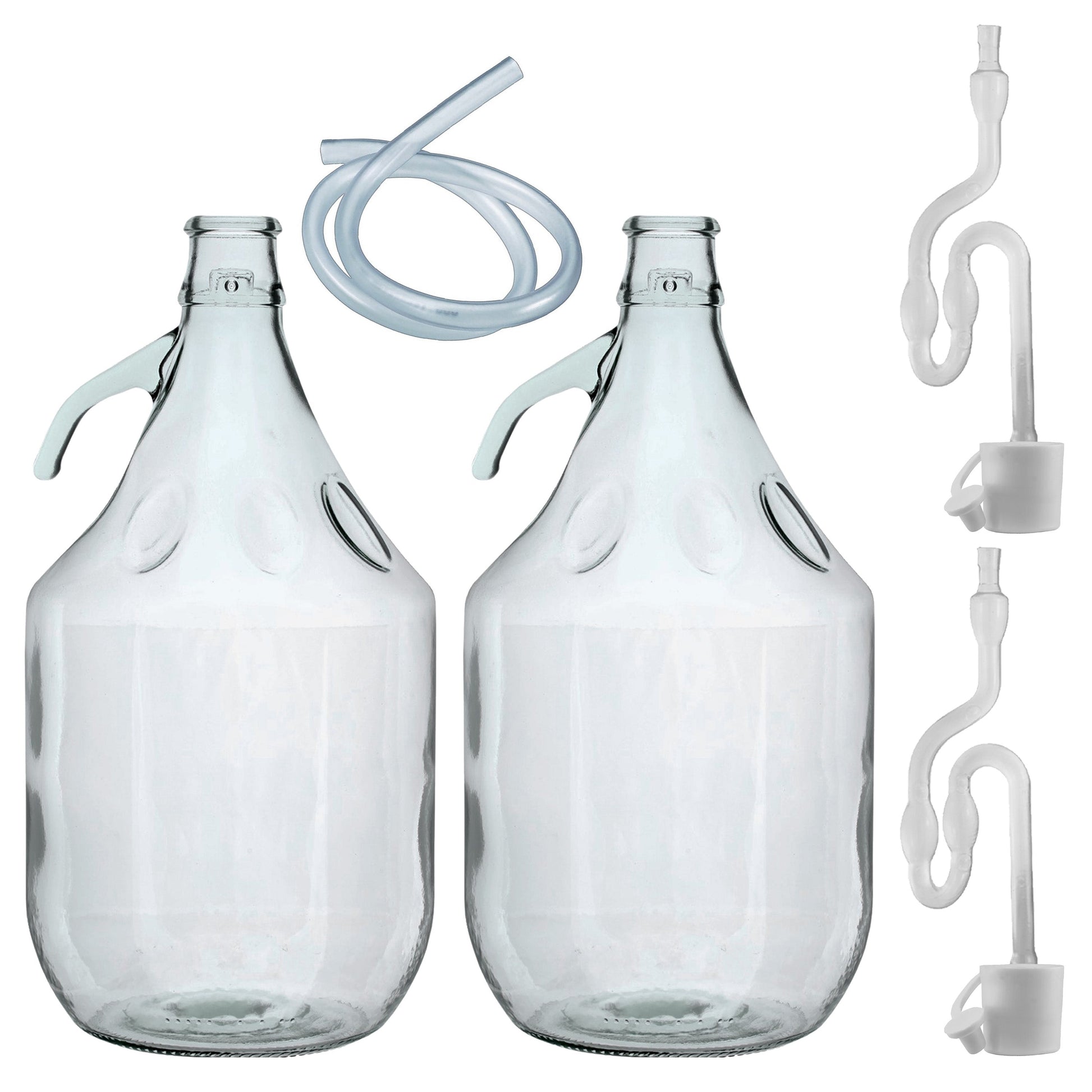 Glass Demijohn 5L 2 Pack Plain With Airlock, Bung & Tube - Best4Trade-Retail Costwise Home Brewing