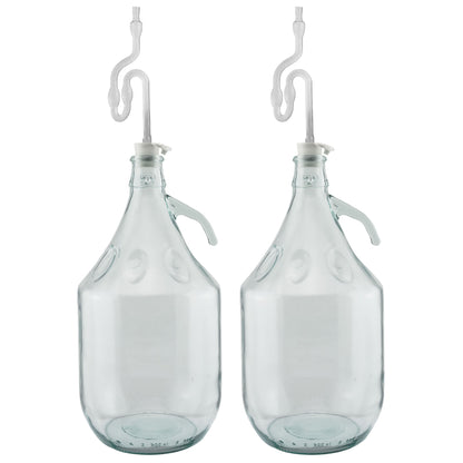 Glass Demijohn 5L 2 Pack Plain With Airlock & Bung - Best4Trade-Retail Costwise Home Brewing