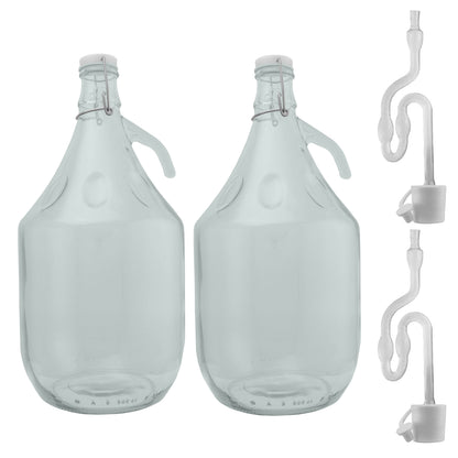 Glass Demijohn 5L 2 Pack Swing Top Cap Airlock, Bung & Tube - Best4Trade-Retail Costwise Home Brewing