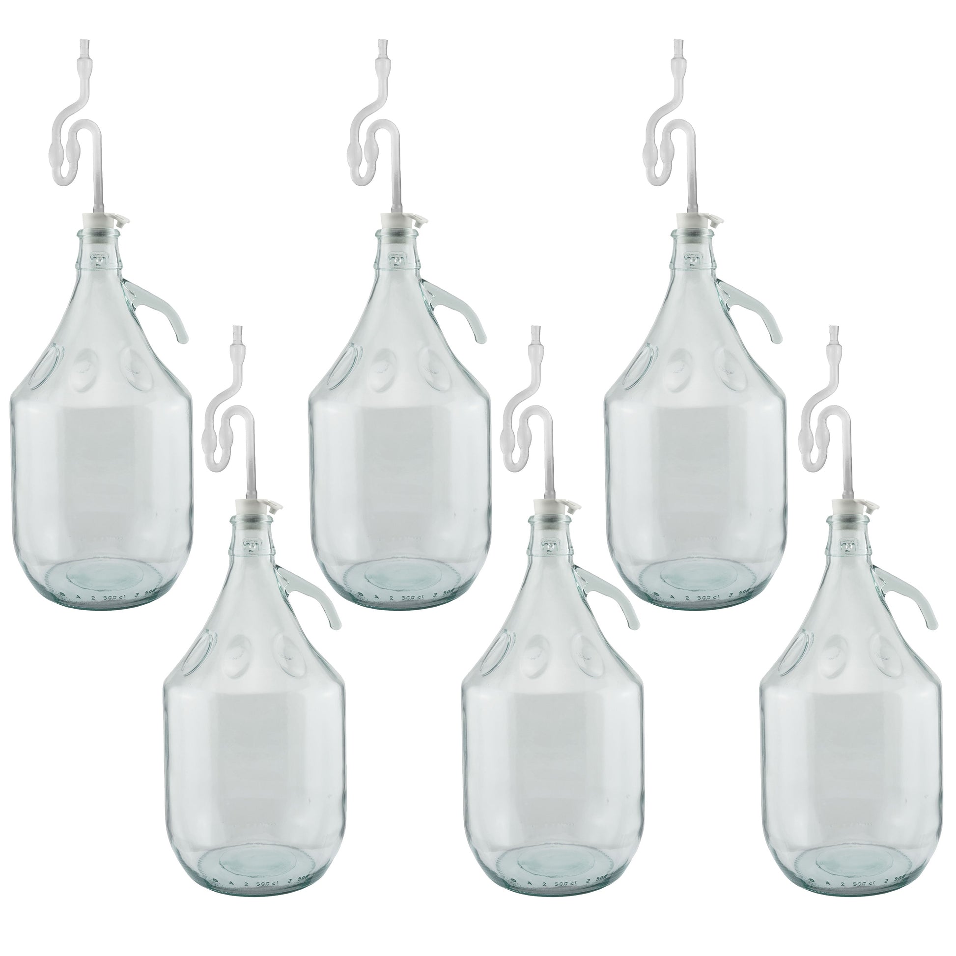 Glass Demijohn 5L 6 Pack Plain With Airlock & Bung - Best4Trade-Retail Costwise Home Brewing