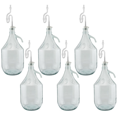 Glass Demijohn 5L 6 Pack Plain With Airlock & Bung - Best4Trade-Retail Costwise Home Brewing