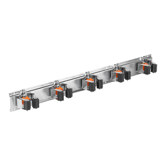 Wall Mount Tool Holder Rail - Roller Grip Design (5 Handles) - Best4Trade-Retail Garden tools & Accesories