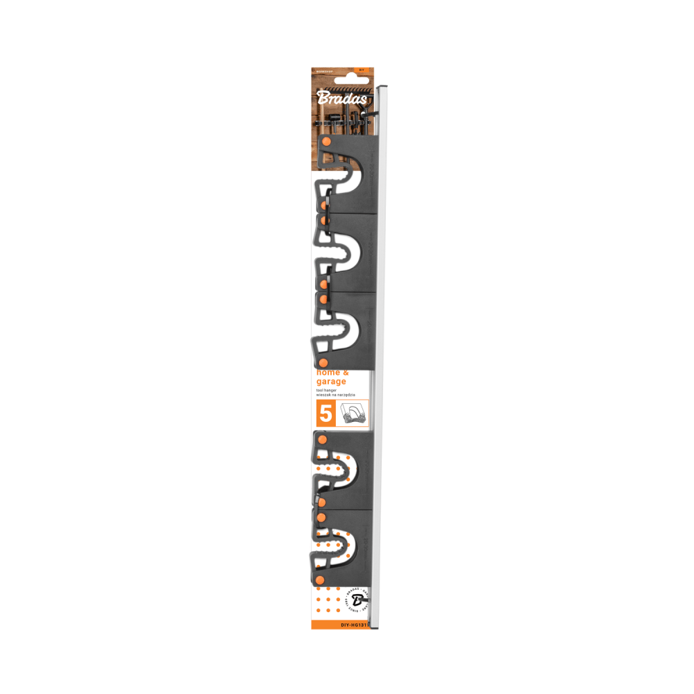 Wall Mount Tool Holder Rail - Gripper Design (5 Handles) - Best4Trade-Retail Garden tools & Accesories