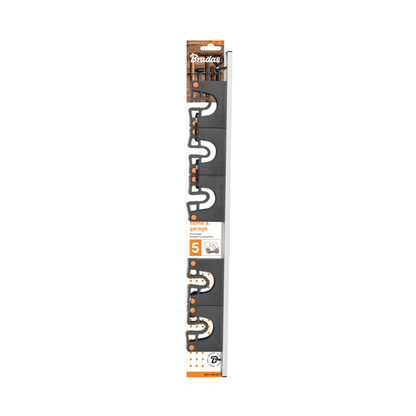 Wall Mount Tool Holder Rail - Gripper Design (5 Handles) - Best4Trade-Retail Garden tools & Accesories