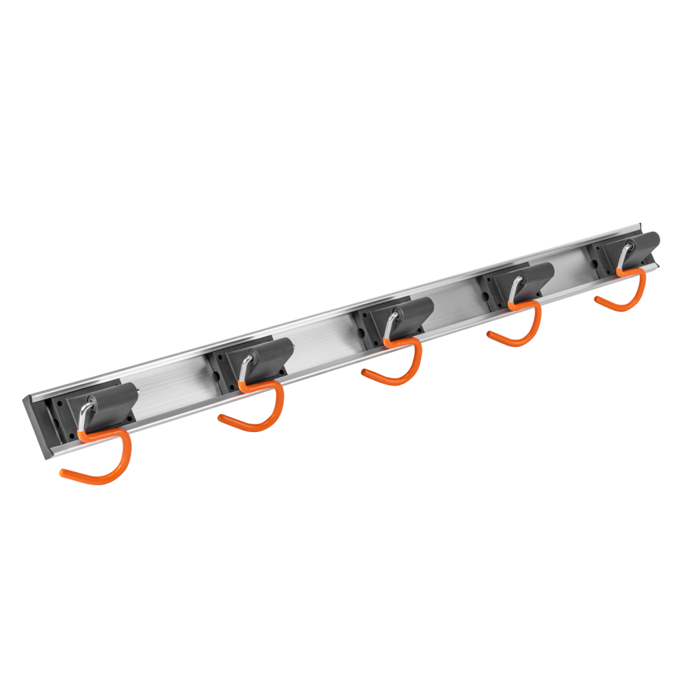 Wall Mount Tool Rack Rail with 5 x S Hanging Hooks – Build4less
