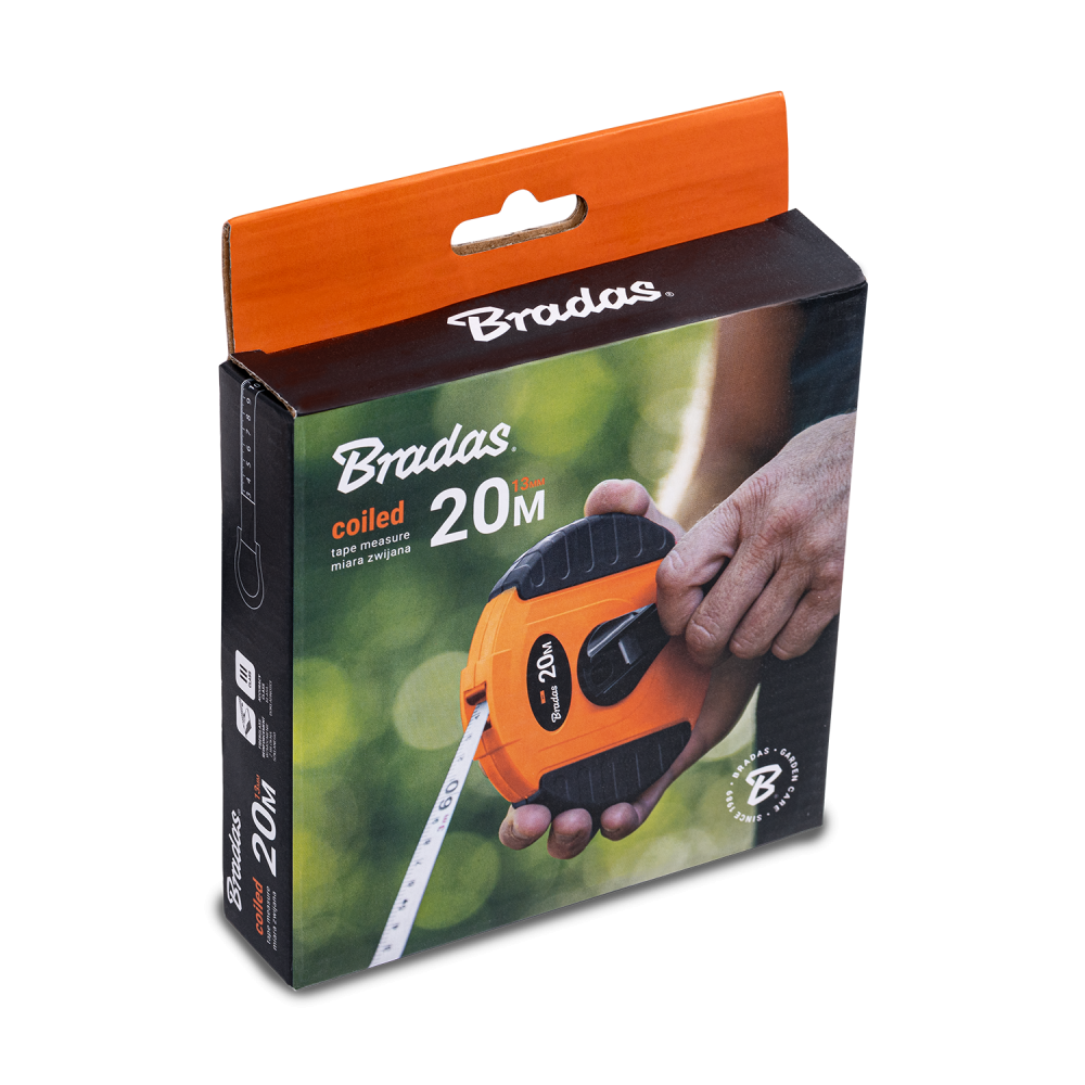 Fibreglass Coiled Tape Measure 13mm Wide Black/Orange (20m-50m) - Best4Trade-Retail Garden tools & Accesories