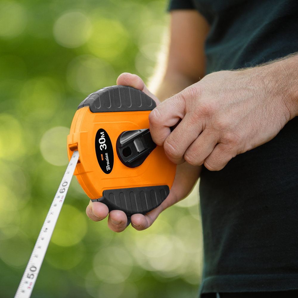 Fibreglass Coiled Tape Measure 13mm Wide Black/Orange (20m-50m) - Best4Trade-Retail Garden tools & Accesories