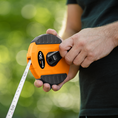 Fibreglass Coiled Tape Measure 13mm Wide Black/Orange (20m-50m) - Best4Trade-Retail Garden tools & Accesories
