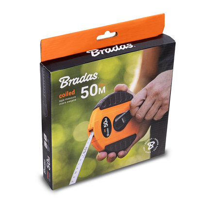Fibreglass Coiled Tape Measure 13mm Wide Black/Orange (20m-50m) - Best4Trade-Retail Garden tools & Accesories