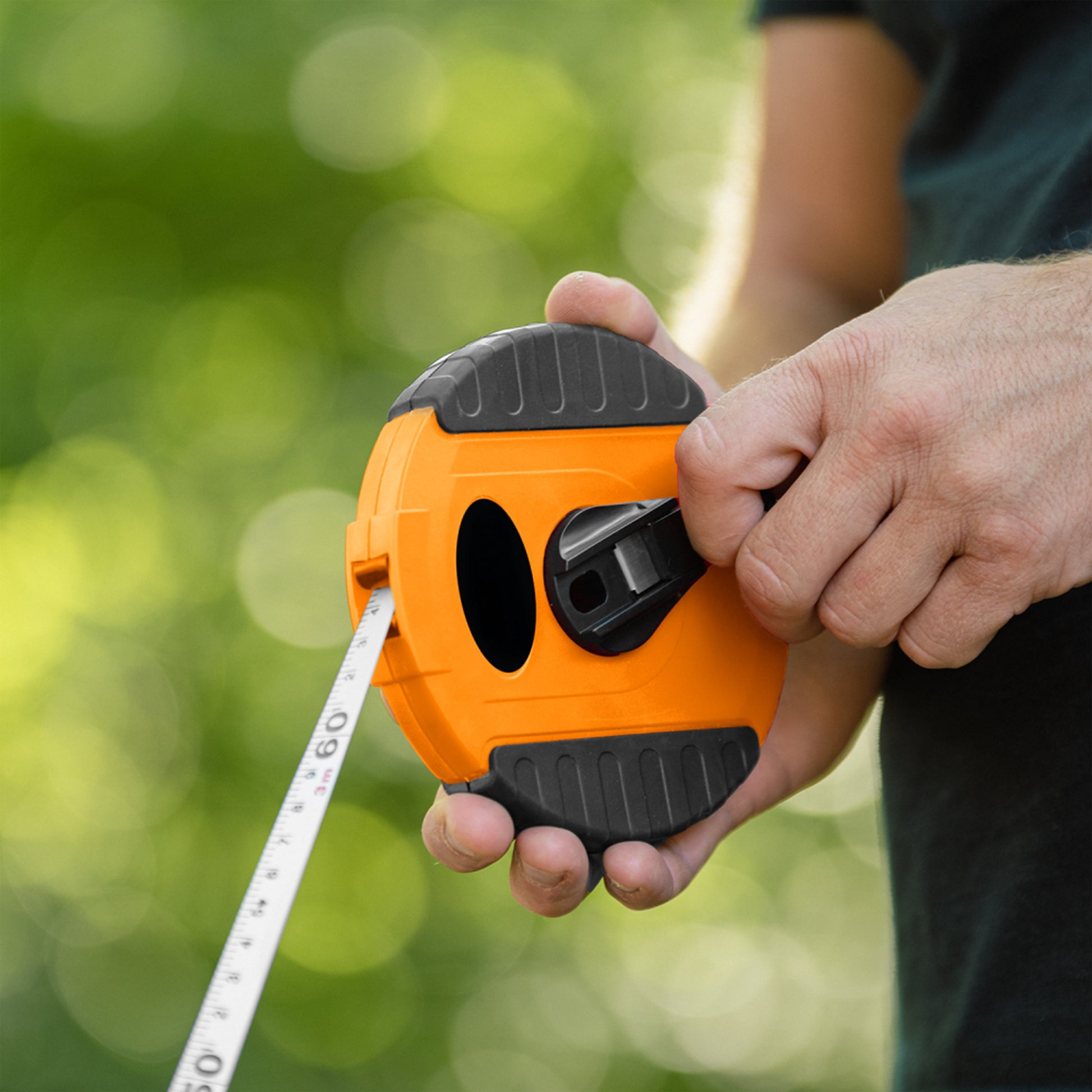 Fibreglass Coiled Tape Measure 13mm Wide Black/Orange (20m-50m) - Best4Trade-Retail Garden tools & Accesories