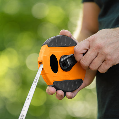 Fibreglass Coiled Tape Measure 13mm Wide Black/Orange (20m-50m) - Best4Trade-Retail Garden tools & Accesories