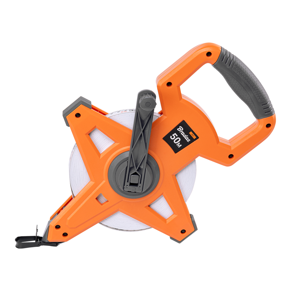 Fibreglass Coiled Tape Measure with Handle, 15mm Wide, Black/Orange (30m-100m) - Best4Trade-Retail Garden tools & Accesories