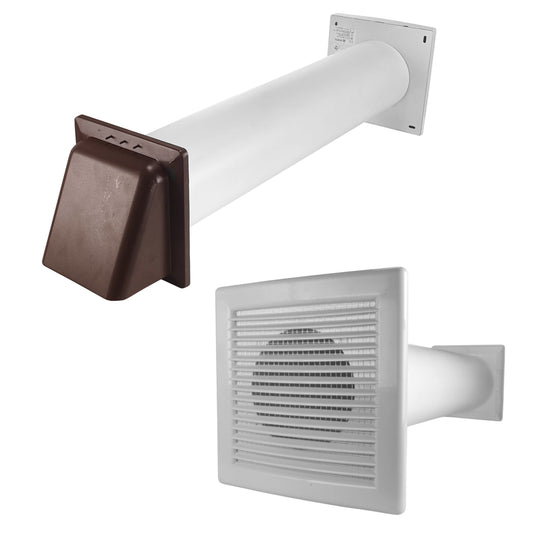 Through Wall Ventilation Kit DL0163 Louvre Vent with Brown External Vent - Best4Trade-Retail OTHER