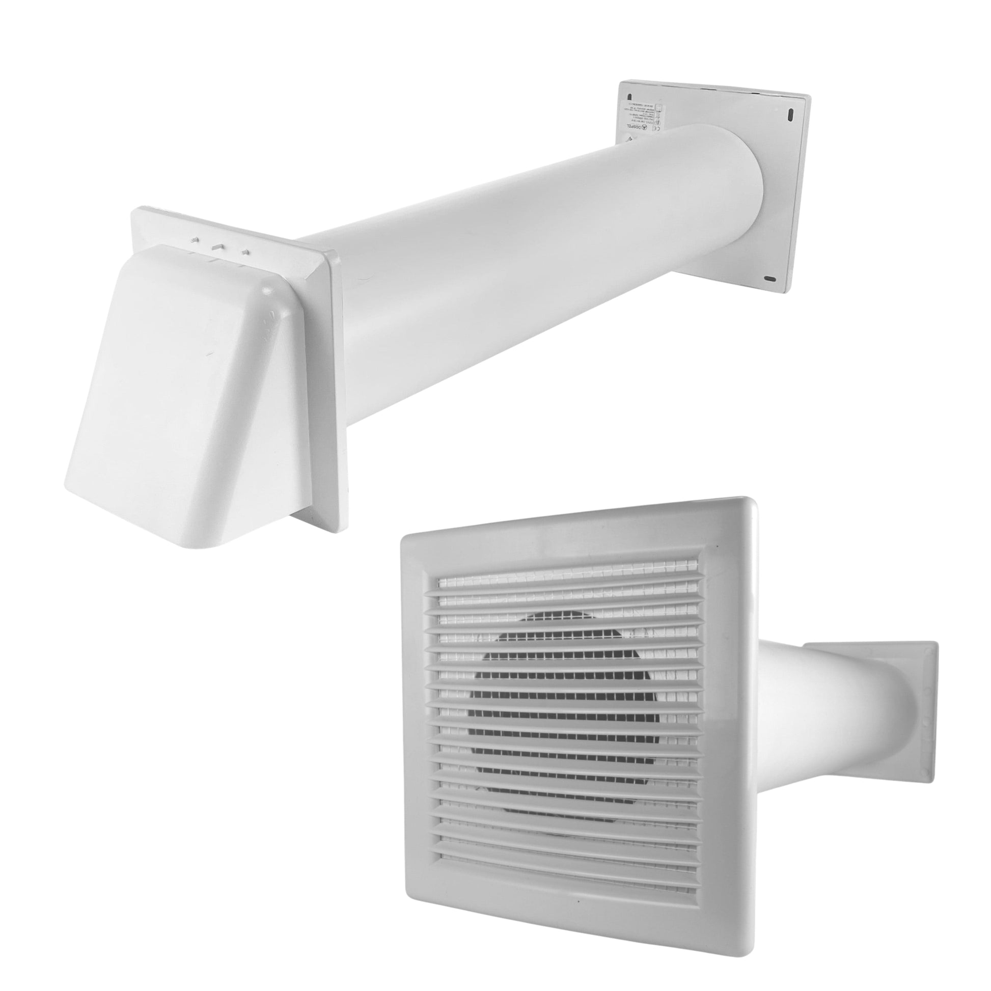 Through Wall Ventilation Kit DL0163 Louvre Vent with White External Vent - Best4Trade-Retail OTHER