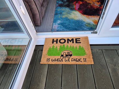 Doormat 60cm x 40cm - 'Home Is Where We Park It' - Best4Trade-Retail Garden watering