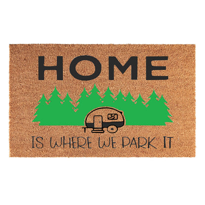 Doormat 60cm x 40cm - 'Home Is Where We Park It' - Best4Trade-Retail Garden watering