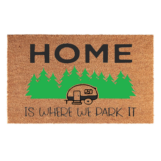 Doormat 60cm x 40cm - 'Home Is Where We Park It' - Best4Trade-Retail Garden watering
