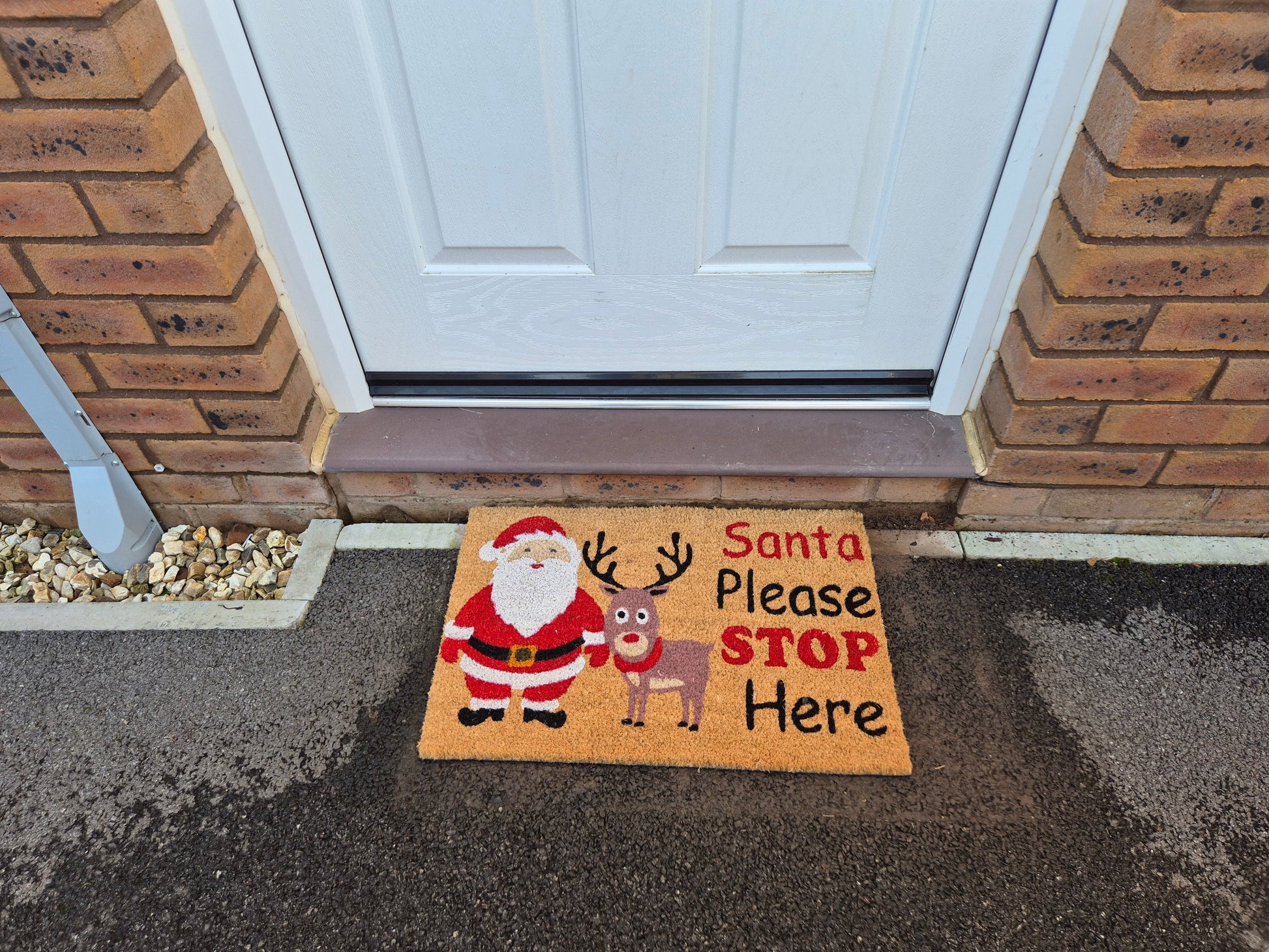 Doormat 60cm x 40cm - 'Santa Please Stop Here' - Best4Trade-Retail Garden watering