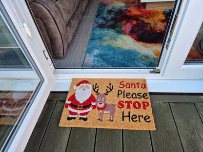 Doormat 60cm x 40cm - 'Santa Please Stop Here' - Best4Trade-Retail Garden watering