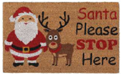 Doormat 60cm x 40cm - 'Santa Please Stop Here' - Best4Trade-Retail Garden watering
