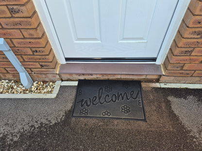 Rubber Doormat 60cm x 40cm - 'Welcome' (Small Flowers) - Best4Trade-Retail Garden watering