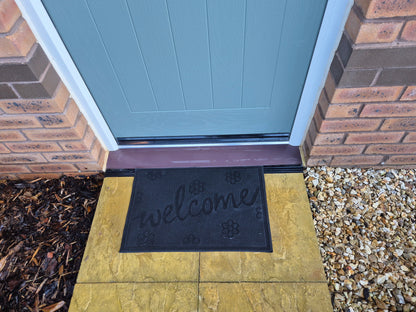 Rubber Doormat 60cm x 40cm - 'Welcome' (Small Flowers) - Best4Trade-Retail Garden watering