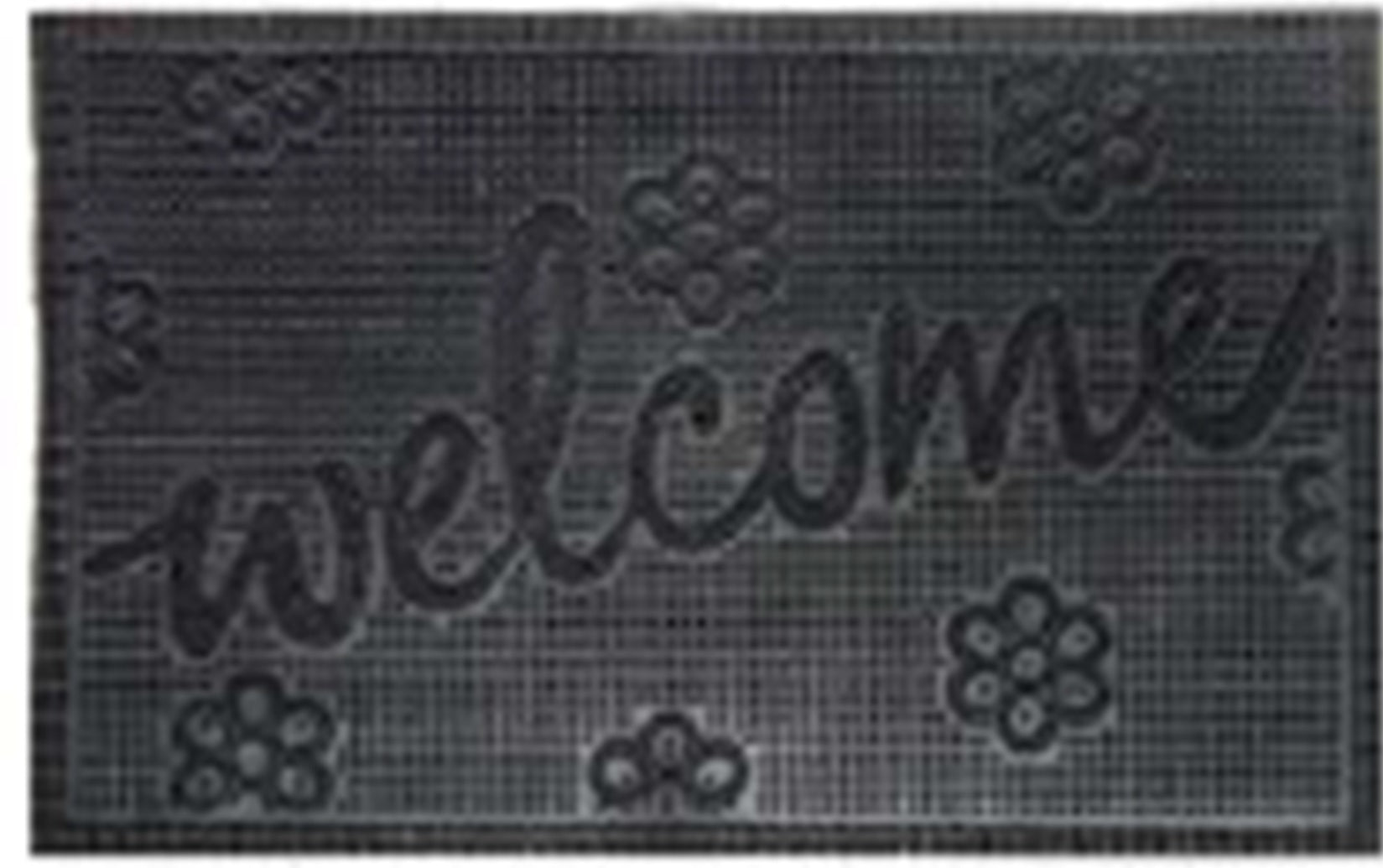 Rubber Doormat 60cm x 40cm - 'Welcome' (Small Flowers) - Best4Trade-Retail Garden watering