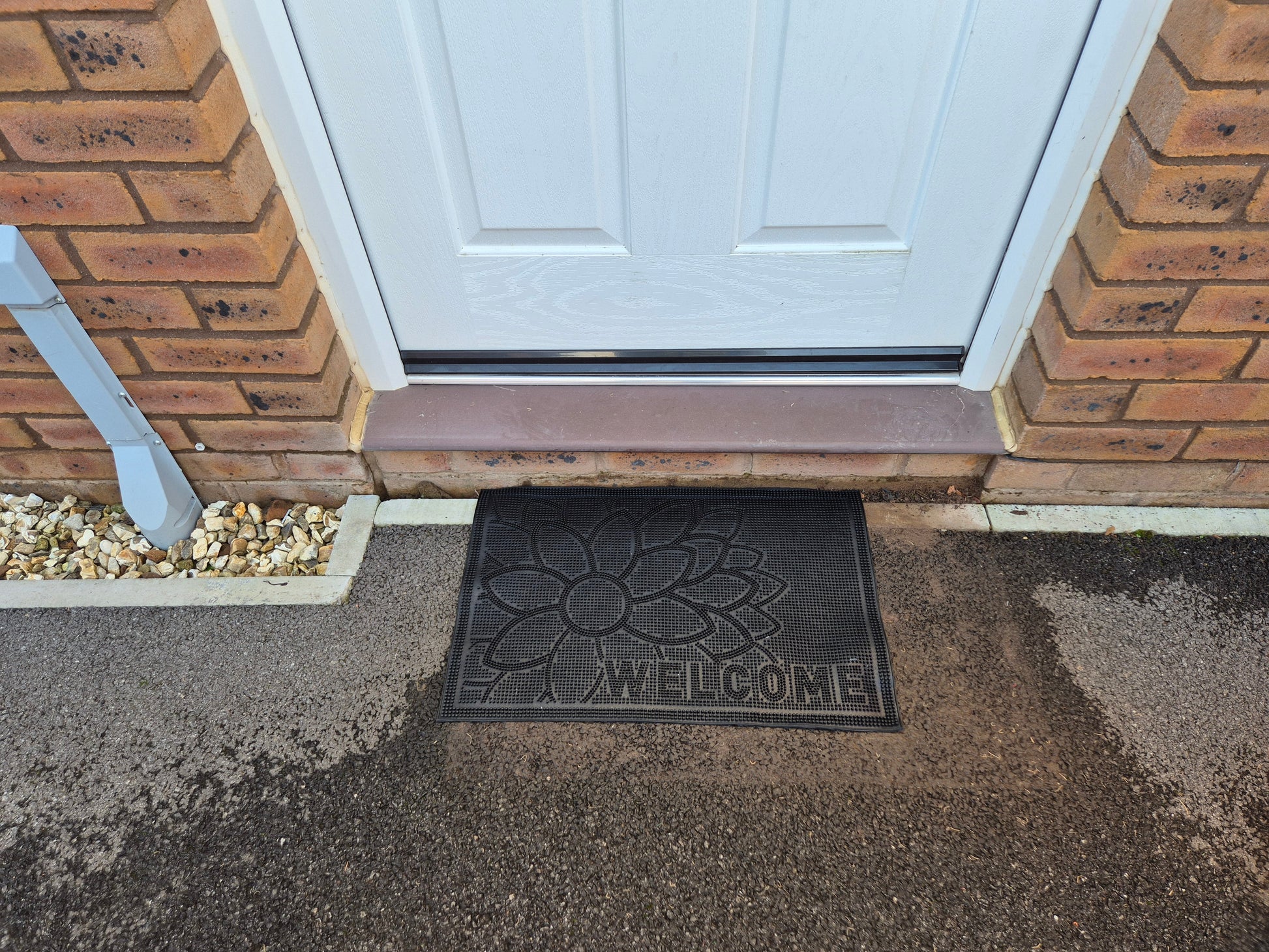 Rubber Doormat 60cm x 40cm - 'Welcome' (Flower) - Best4Trade-Retail Garden watering