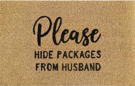 Doormat 60cm x 40cm - 'Please Hide Packages From Husband' - Best4Trade-Retail Garden watering