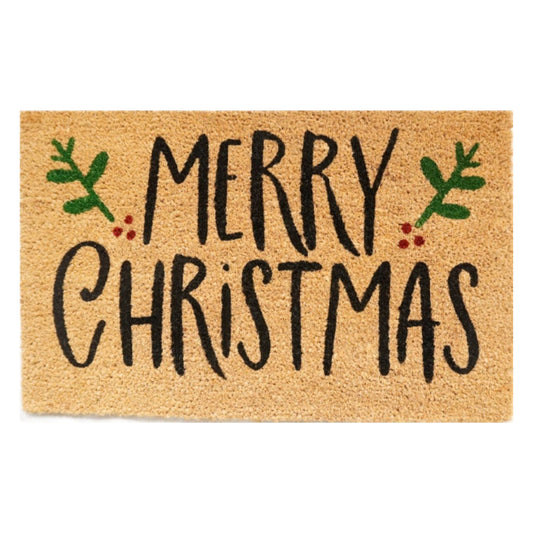 Doormat 60cm x 40cm -  'Merry Christmas' (Holly) - Best4Trade-Retail Garden watering